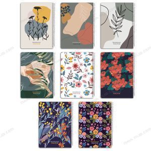 دفتر 80 برگ کلاسیک کاوردار فنر تک با داخله رنگی